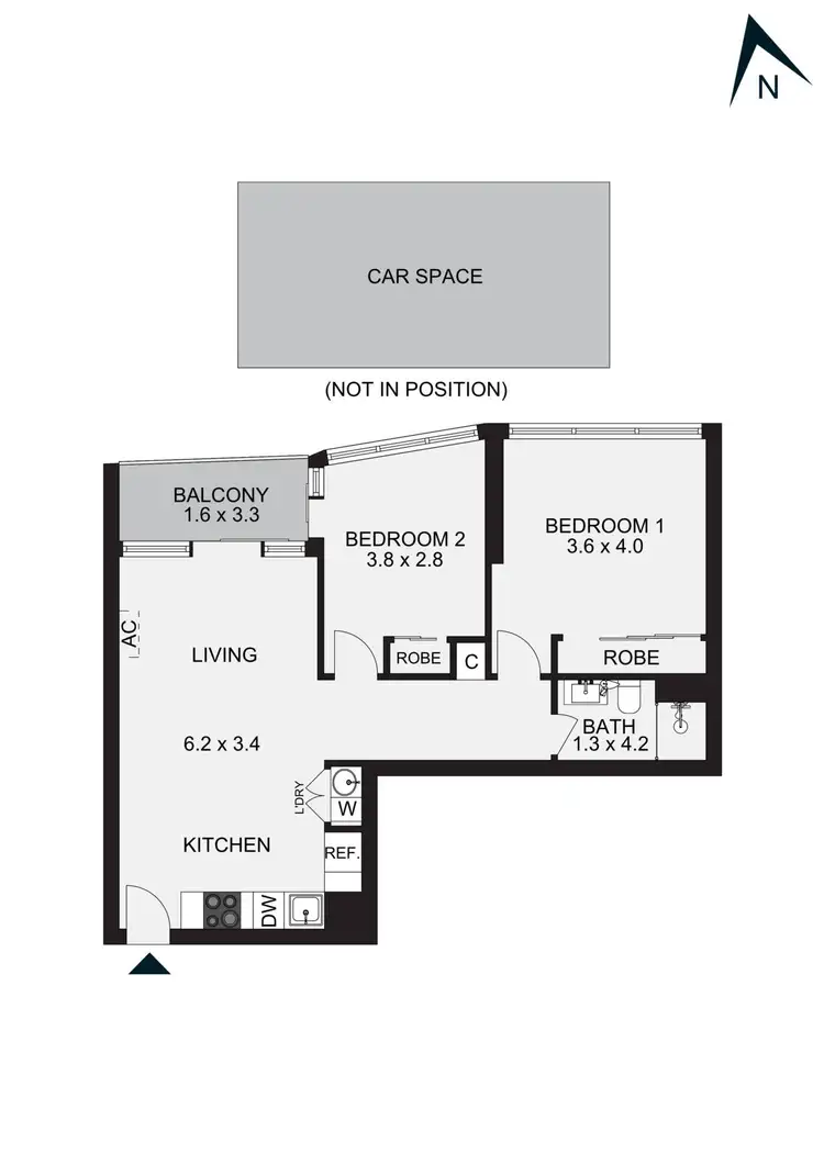 Floorplan of Homely apartment listing, 1512n/883 Collins Street, Docklands VIC 3008
