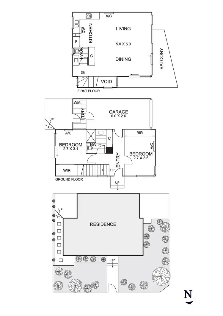 Floorplan of Homely townhouse listing, 502 Moreland Road, Brunswick West VIC 3055