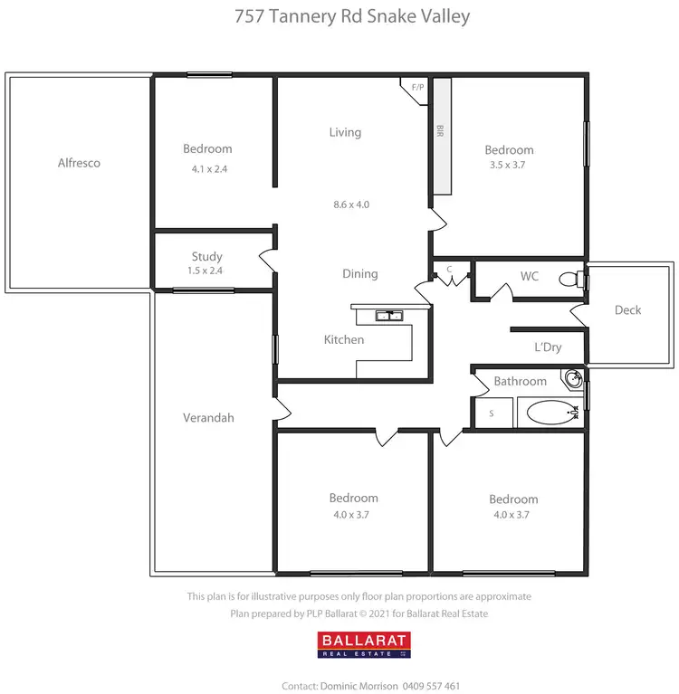 Floorplan of Homely house listing, 757 Tannery Road, Snake Valley VIC 3351