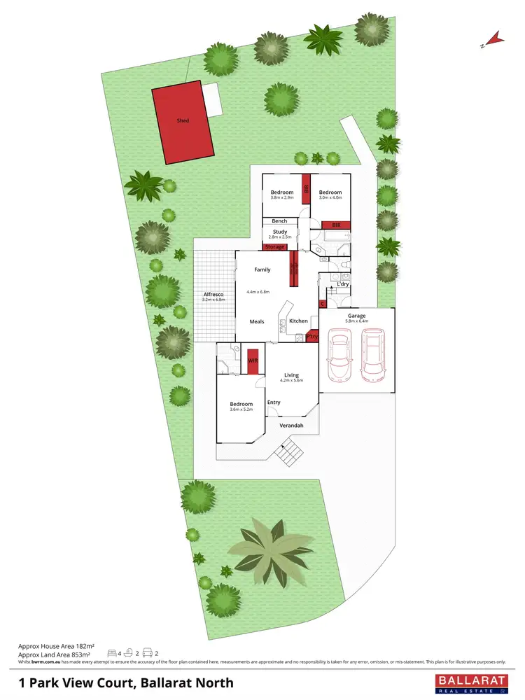Floorplan of Homely house listing, 1 Park View Court, Ballarat North VIC 3350