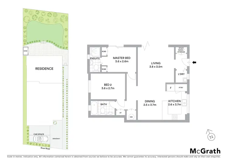 Floorplan of Homely semi-detached listing, 2/12 River Road, Wollstonecraft NSW 2065
