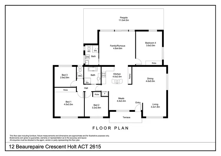 Floorplan of Homely house listing, 12 Beaurepaire Crescent, Holt ACT 2615