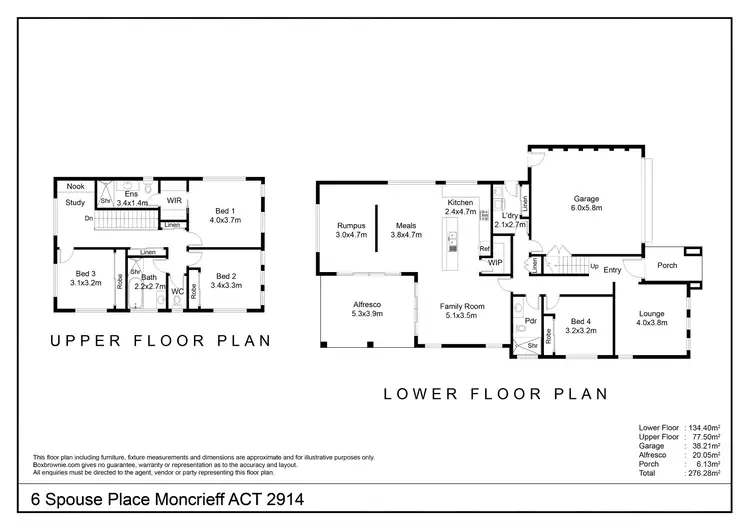 Floorplan of Homely house listing, 6 Spouse Place, Moncrieff ACT 2914