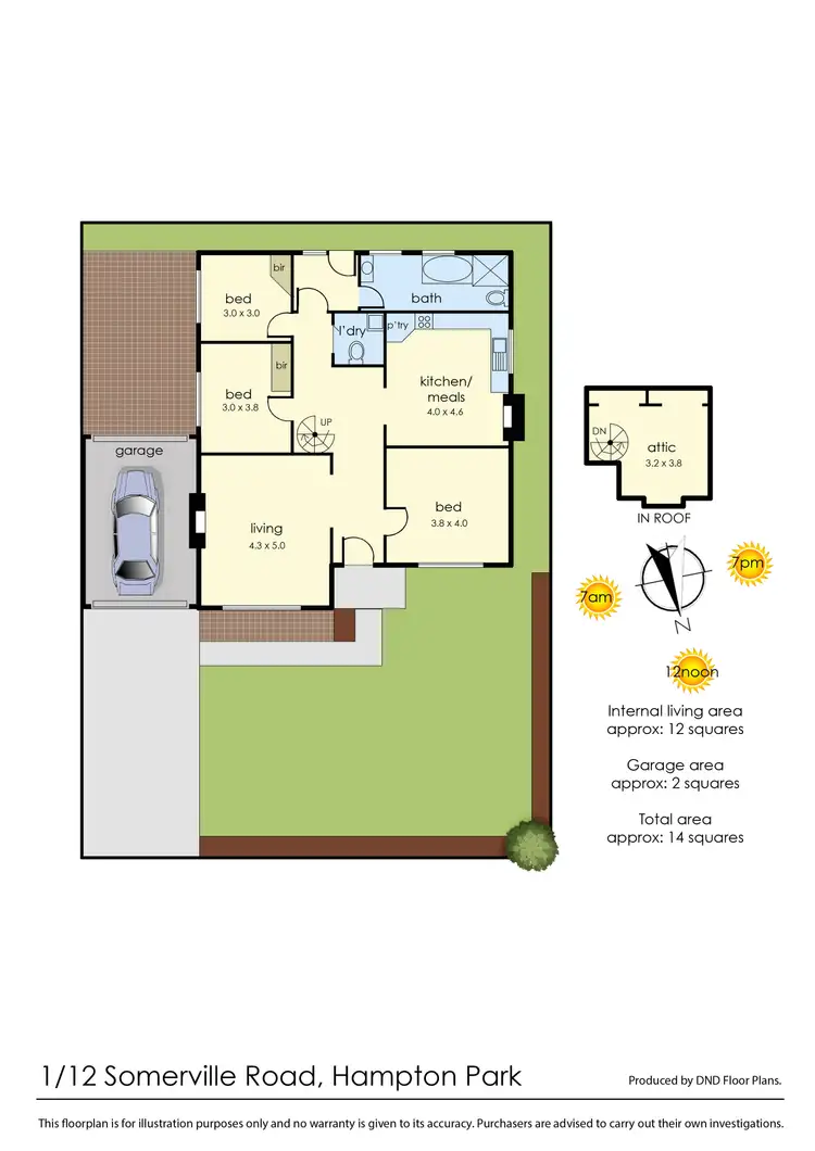 Floorplan of Homely unit listing, 1/12 Somerville Road, Hampton Park VIC 3976