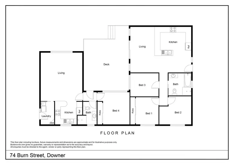 Floorplan of Homely house listing, 74 Burn Street, Downer ACT 2602