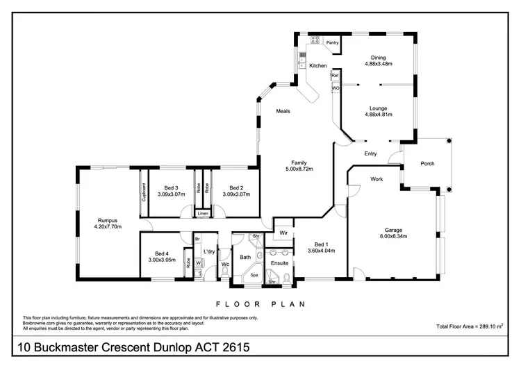 Floorplan of Homely house listing, 10 Buckmaster Crescent, Dunlop ACT 2615