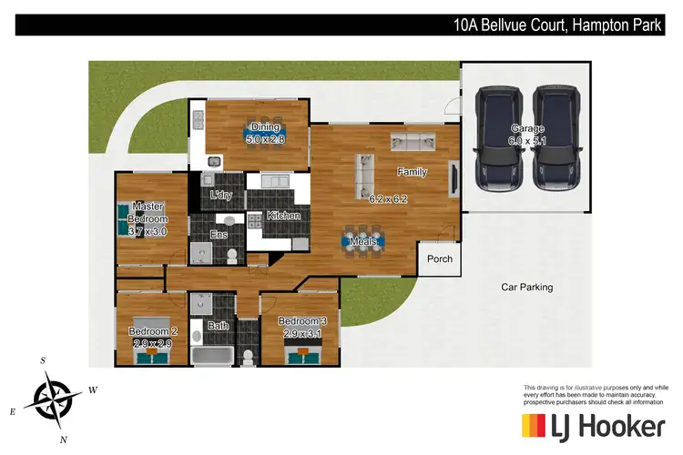 Floorplan of Homely unit listing, 10A Bellvue Court, Hampton Park VIC 3976