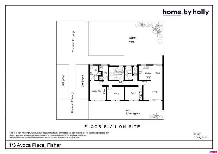 Floorplan of Homely apartment listing, 1/3 Avoca Place, Fisher ACT 2611