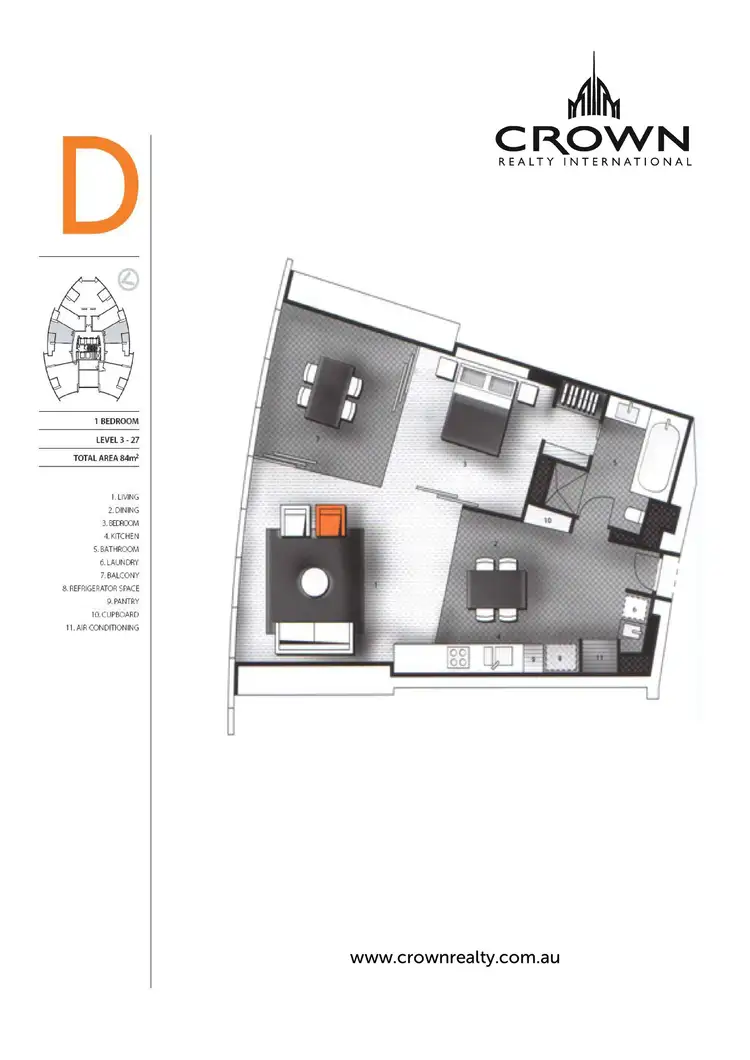 Floorplan of Homely apartment listing, 703/'Q1' 9 Hamilton Avenue, Surfers Paradise QLD 4217
