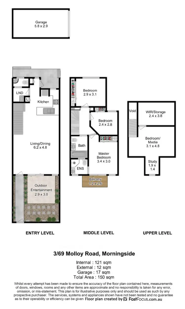 Floorplan of Homely townhouse listing, 3/69 Molloy Road, Cannon Hill QLD 4170