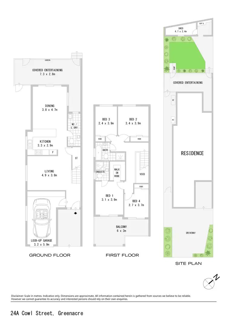 Floorplan of Homely semi-detached listing, 24a Cowl Street, Greenacre NSW 2190