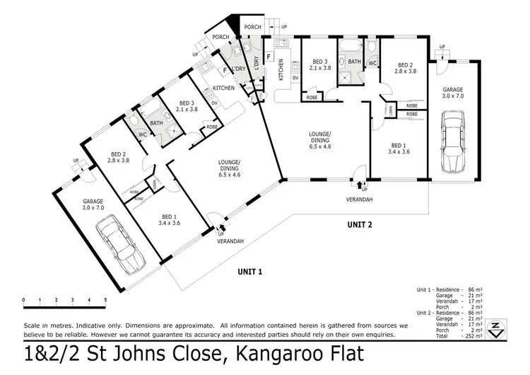 Floorplan of Homely townhouse listing, 1&2/2 St Johns Close, Kangaroo Flat VIC 3555