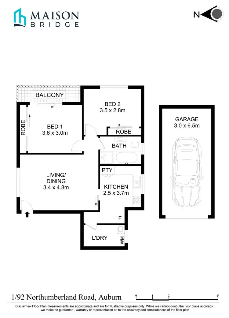 Floorplan of Homely unit listing, Level 1/1/92 Northumberland Road, Auburn NSW 2144