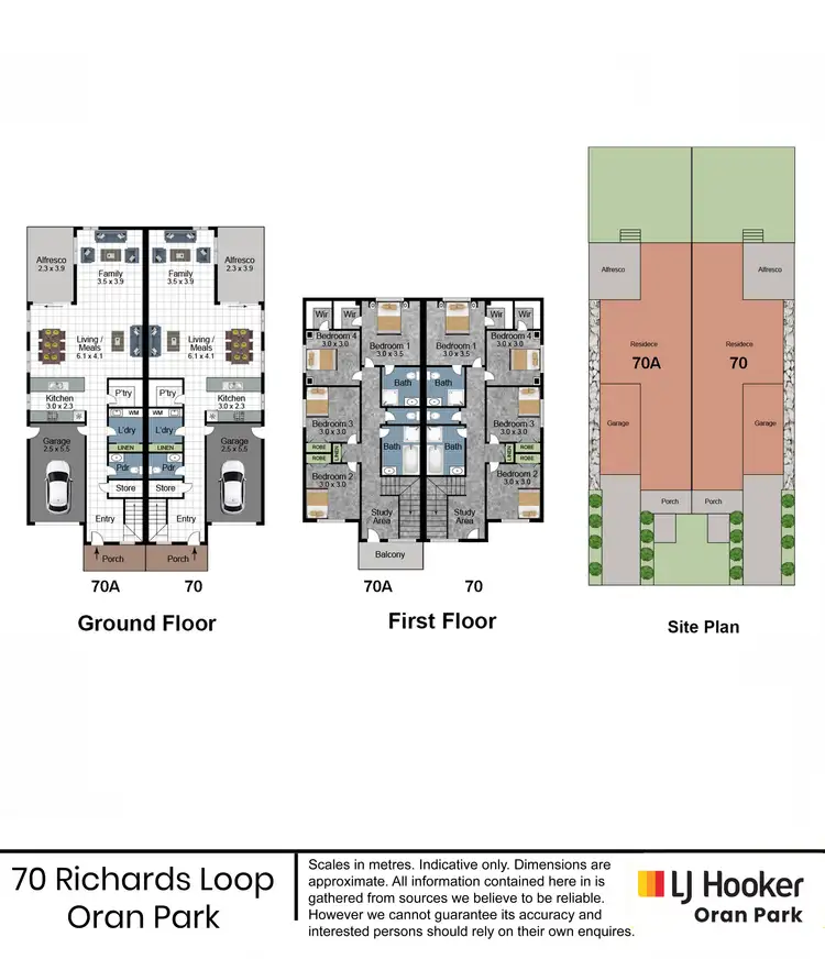 Floorplan of Homely semi-detached listing, 70 Richards Loop, Oran Park NSW 2570