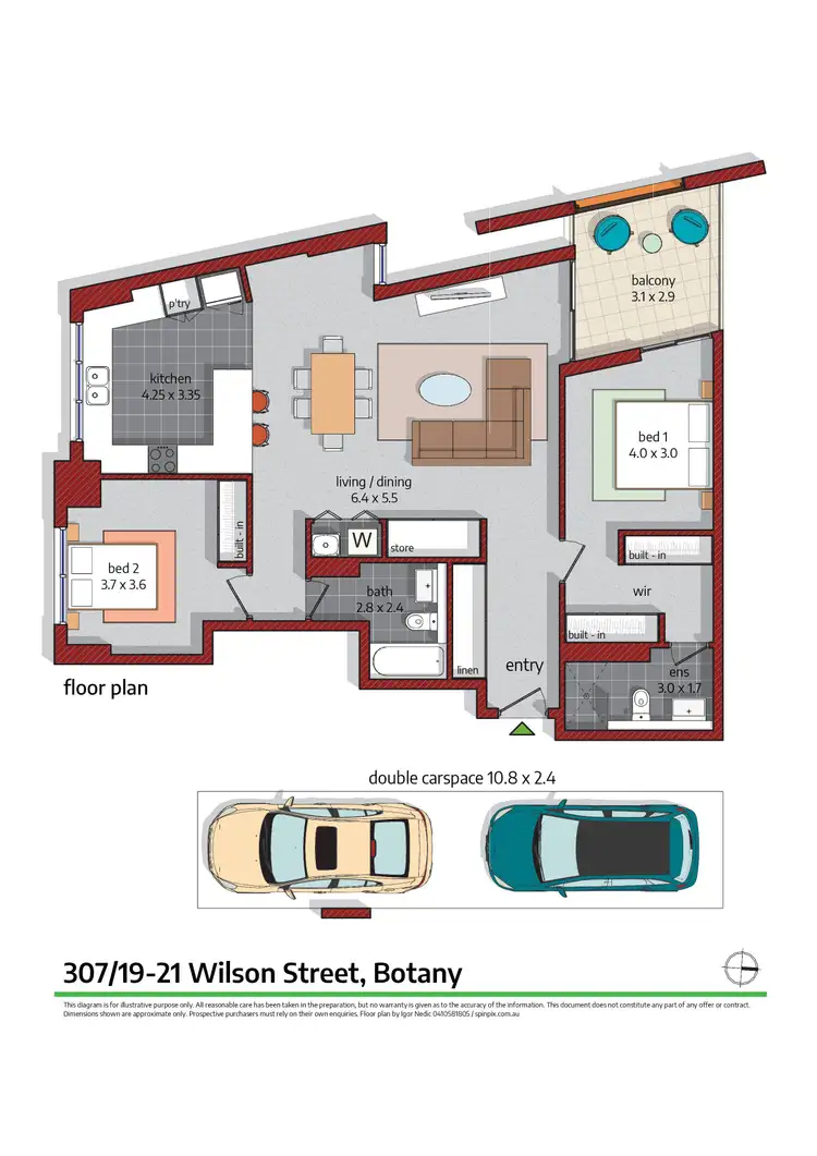 Floorplan of Homely unit listing, 307/19-21 Wilson Street, Botany NSW 2019