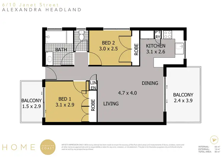 Floorplan of Homely unit listing, 6/10 Janet Street, Alexandra Headland QLD 4572