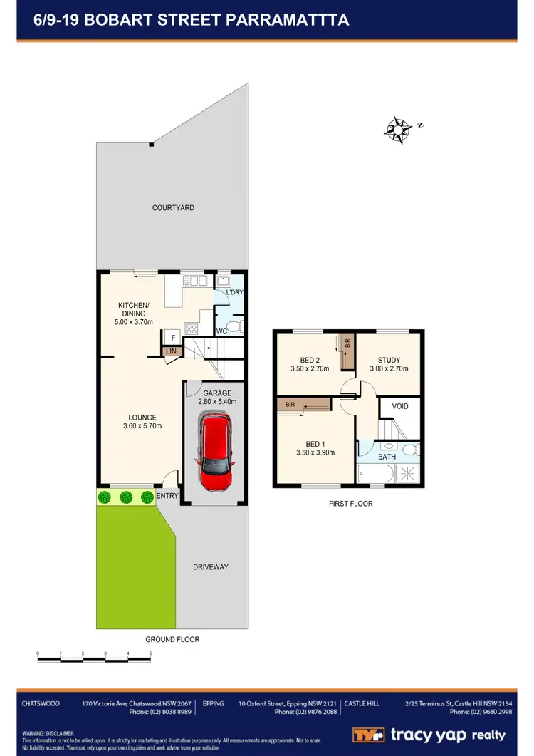 Floorplan of Homely townhouse listing, 6/9-19 Bobart Street, Parramatta NSW 2150