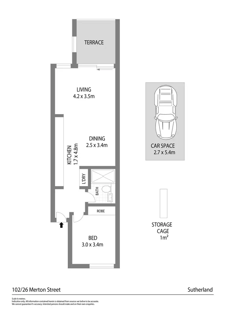 Floorplan of Homely apartment listing, 102/26 Merton Street, Sutherland NSW 2232