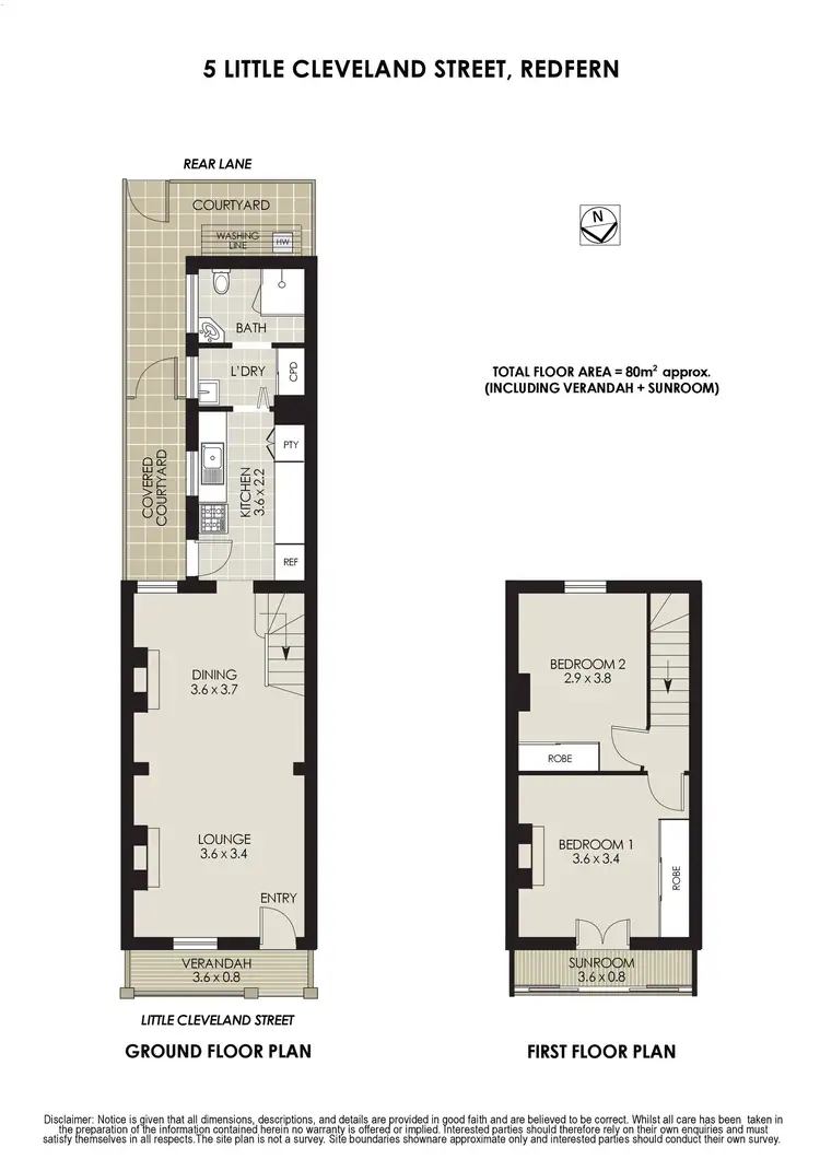 Floorplan of Homely terrace listing, 5 Little Cleveland Street, Redfern NSW 2016