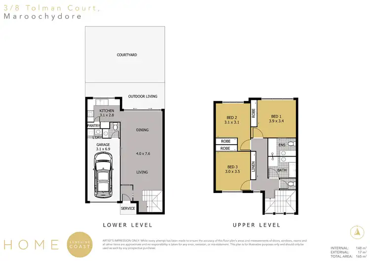 Floorplan of Homely townhouse listing, 3/8 Tolman Court, Maroochydore QLD 4558