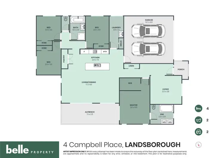 Floorplan of Homely house listing, 4 Campbell Place, Landsborough QLD 4550
