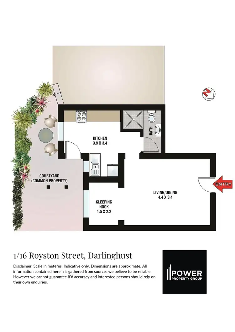 Floorplan of Homely studio listing, 1/16 Royston Street, Darlinghurst NSW 2010