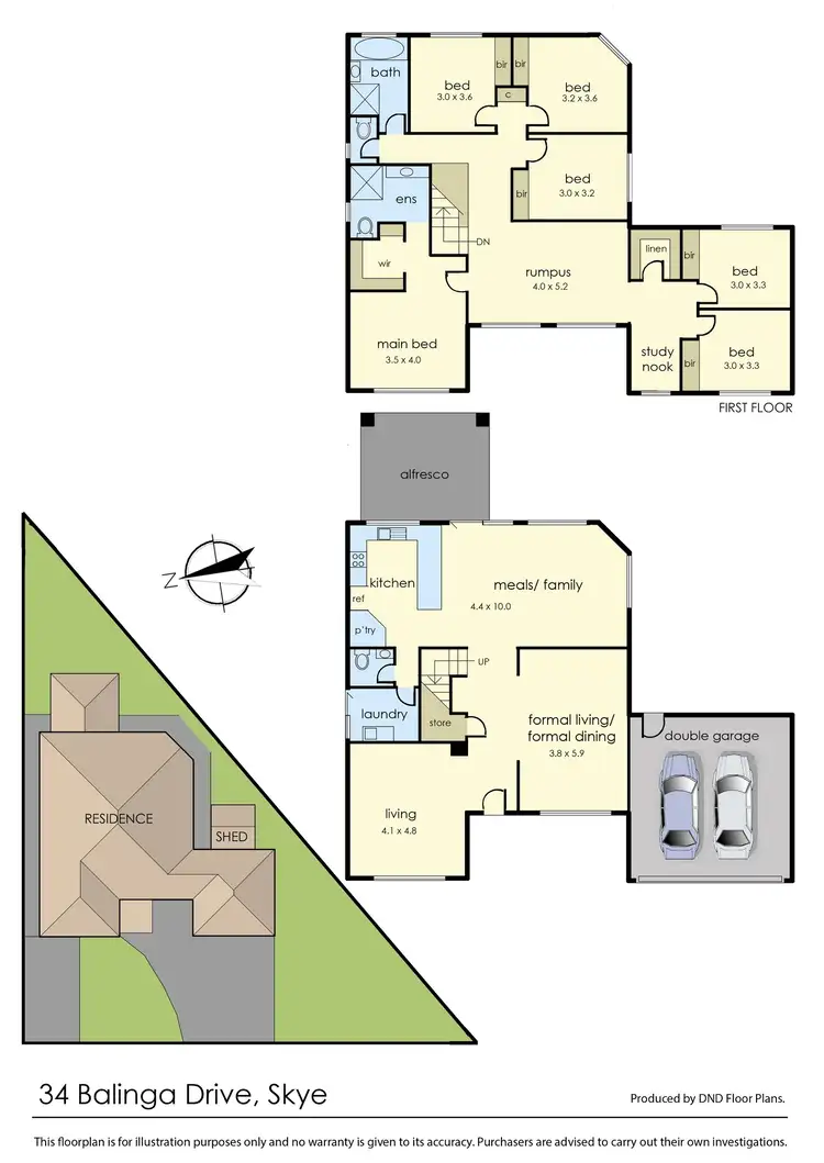Floorplan of Homely house listing, 34 Balinga Drive, Skye VIC 3977