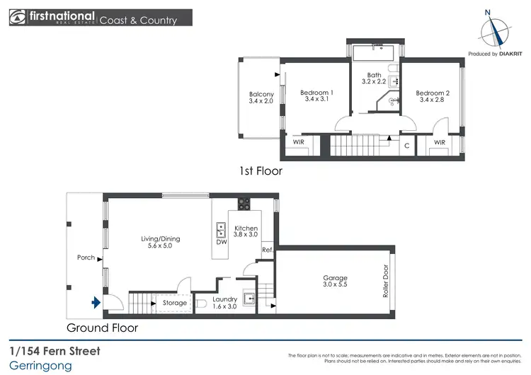 Floorplan of Homely apartment listing, 1/154 Fern Street, Gerringong NSW 2534