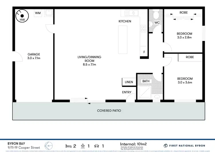 Floorplan of Homely unit listing, 9/11-19 Cooper Street, Byron Bay NSW 2481