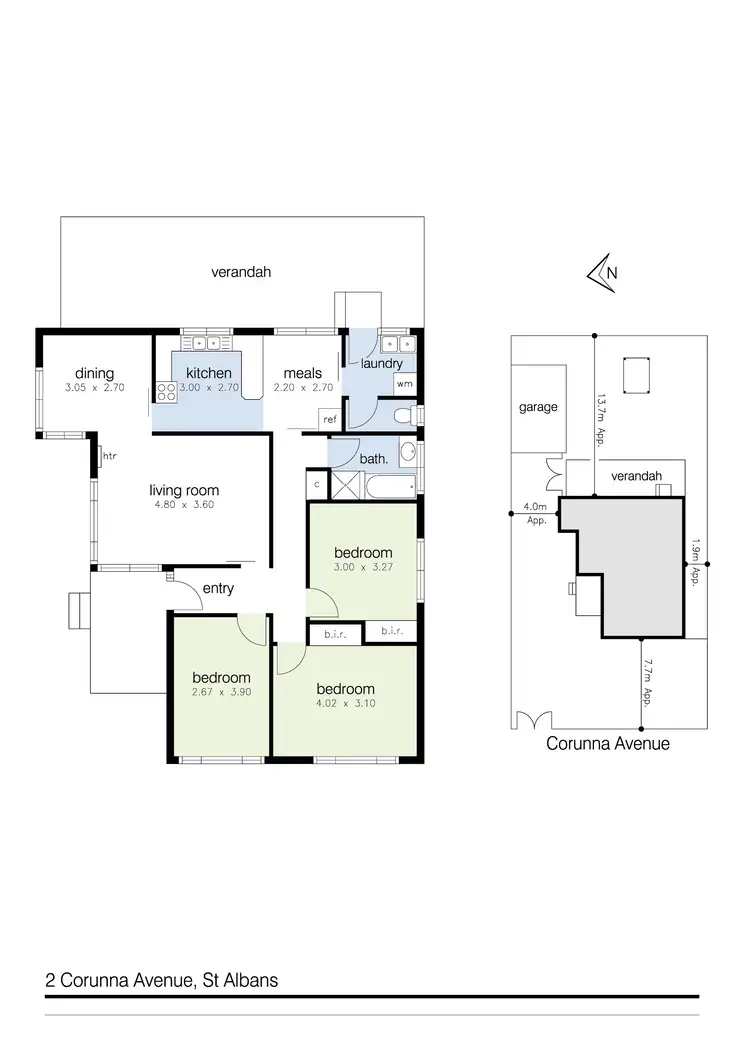 Floorplan of Homely house listing, 2 Corunna Avenue, St Albans VIC 3021