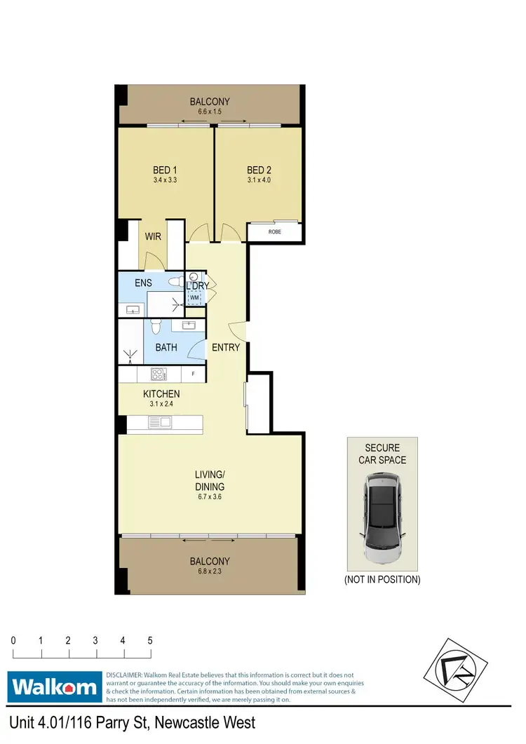Floorplan of Homely apartment listing, 401/116 Parry Street, Newcastle West NSW 2302