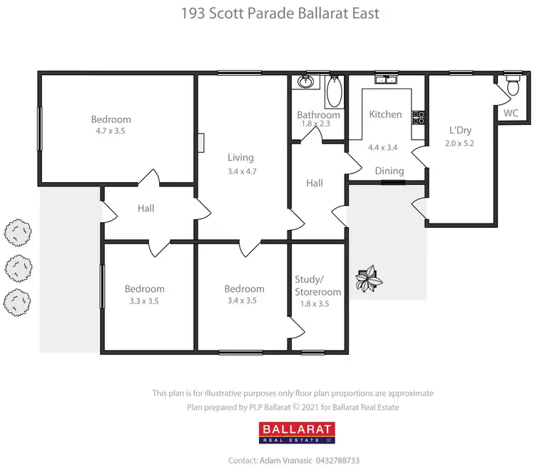 Floorplan of Homely house listing, 193 Scott Parade, Ballarat East VIC 3350