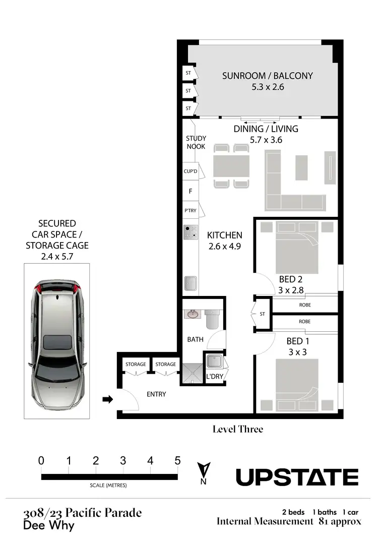 Floorplan of Homely apartment listing, 308/23 Pacific Parade, Dee Why NSW 2099