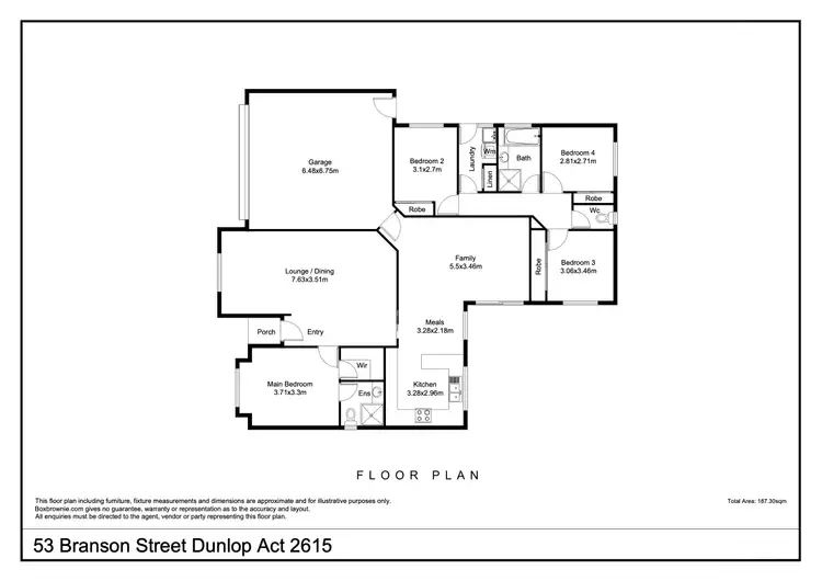 Floorplan of Homely house listing, 53 Branson Street, Dunlop ACT 2615
