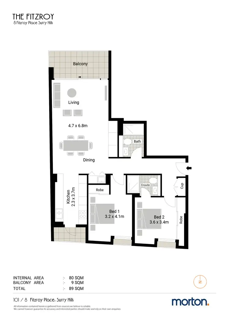 Floorplan of Homely apartment listing, 101/8-10 Fitzroy Place, Surry Hills NSW 2010