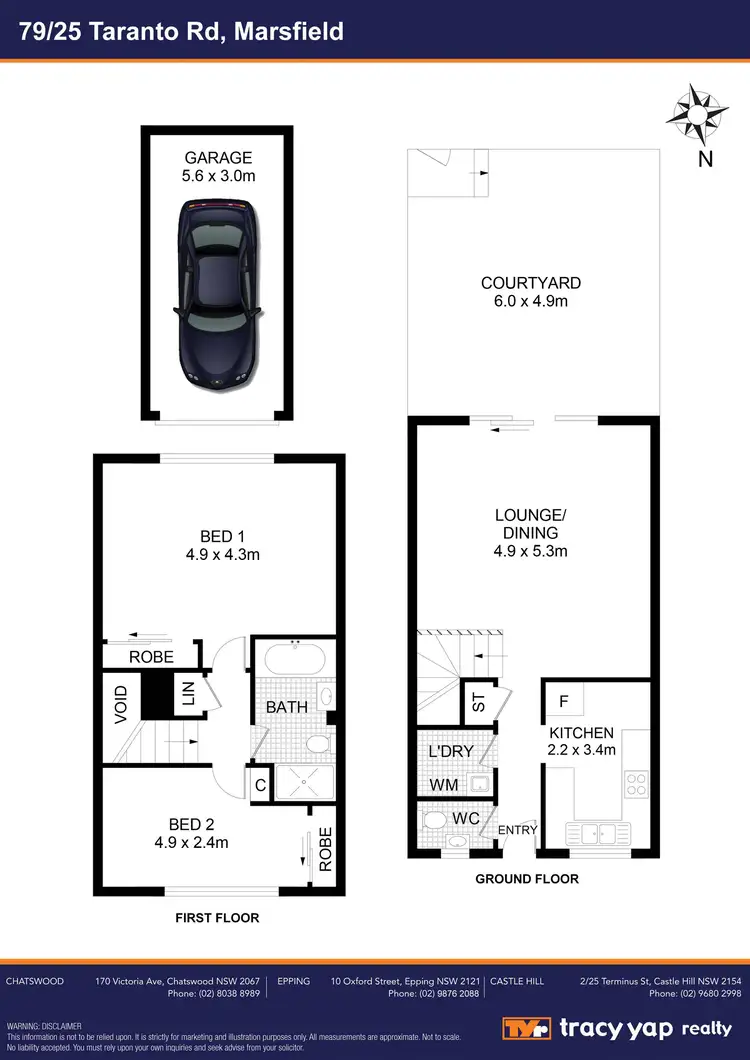 Floorplan of Homely townhouse listing, 79/25 Taranto Road, Marsfield NSW 2122