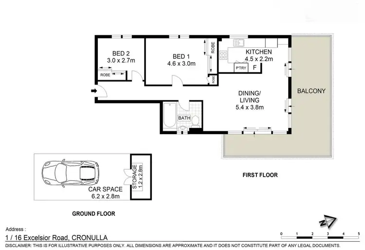 Floorplan of Homely apartment listing, 1/16 Excelsior Road, Cronulla NSW 2230