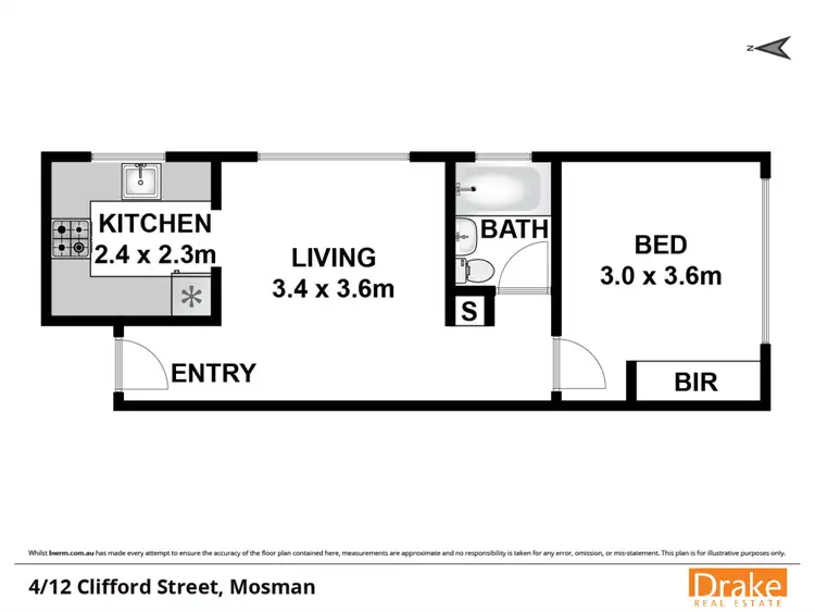 Floorplan of Homely unit listing, 4/12 Clifford Street, Mosman NSW 2088