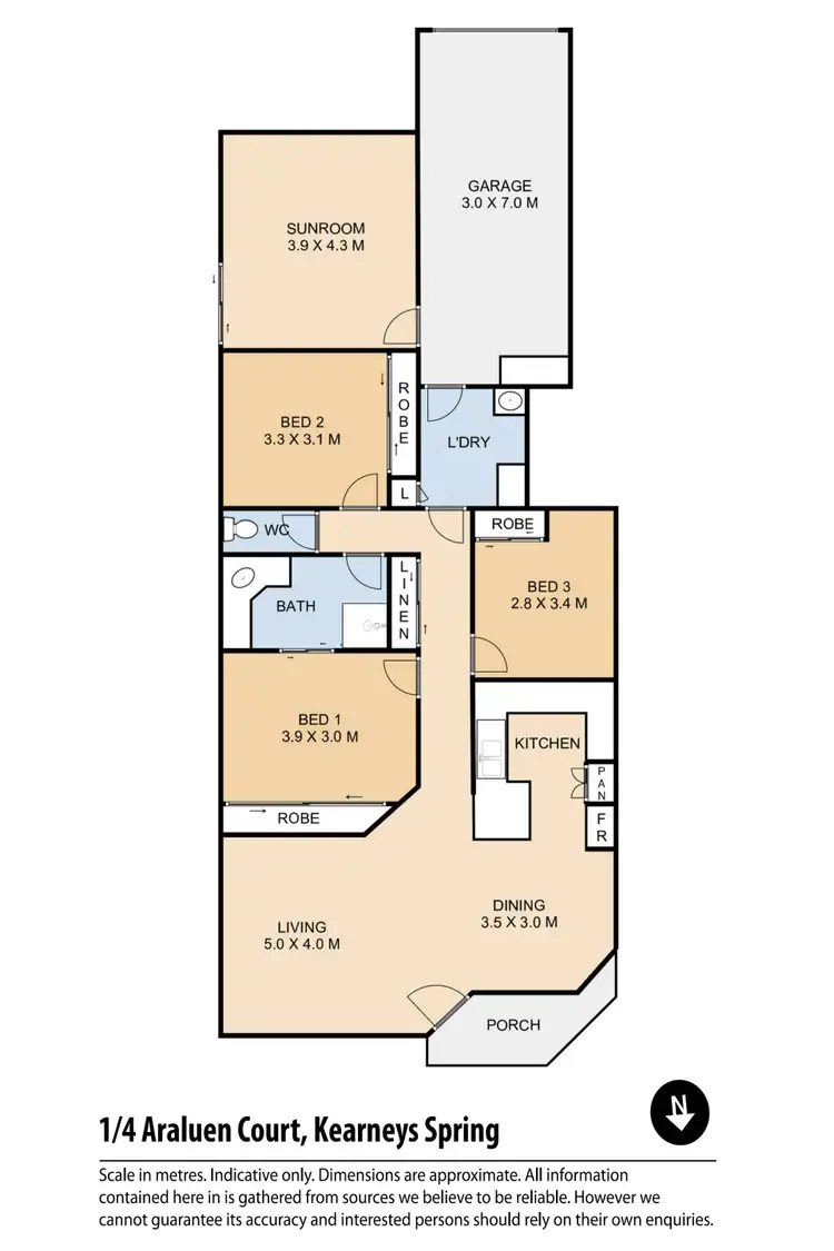 Floorplan of Homely unit listing, 1/4 Araluen Court, Kearneys Spring QLD 4350