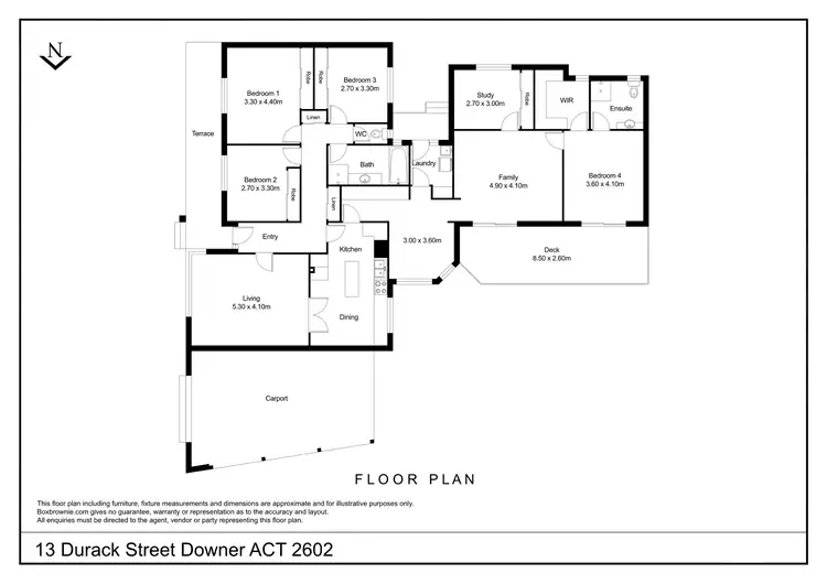 Floorplan of Homely house listing, 13 Durack Street, Downer ACT 2602
