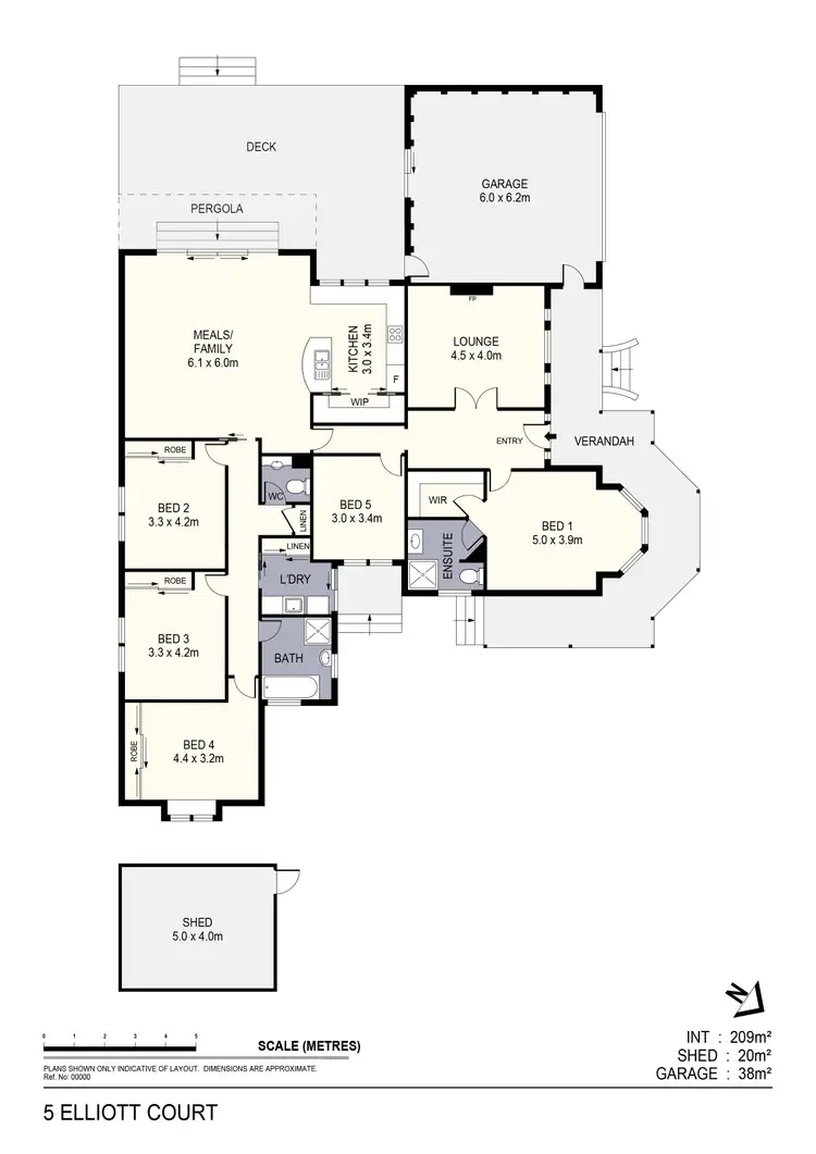 Floorplan of Homely house listing, 5 Elliott Court, Jackass Flat VIC 3556