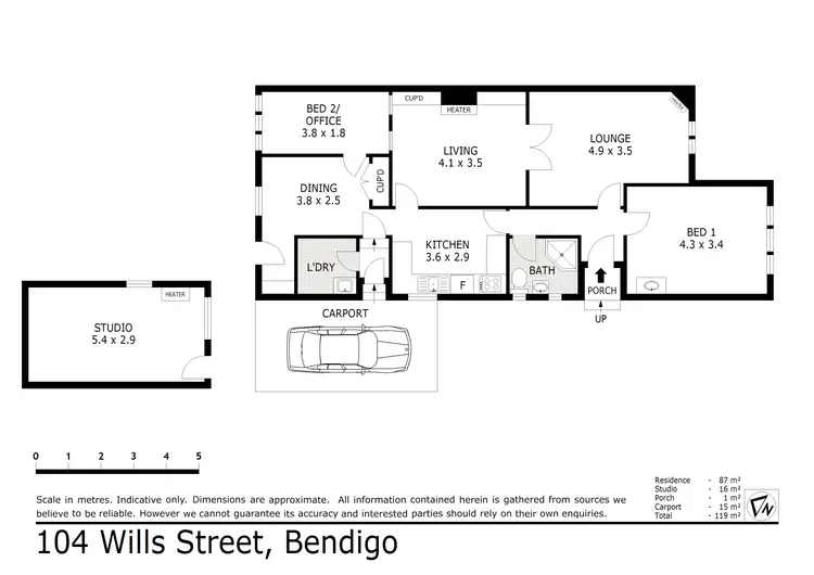 Floorplan of Homely house listing, 104 Wills Street, Bendigo VIC 3550