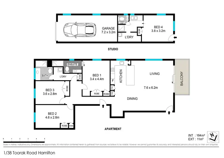 Floorplan of Homely unit listing, 1/38 Toorak Road, Hamilton QLD 4007