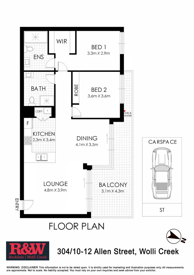 Floorplan of Homely apartment listing, 304/10-12 Allen Street, Wolli Creek NSW 2205