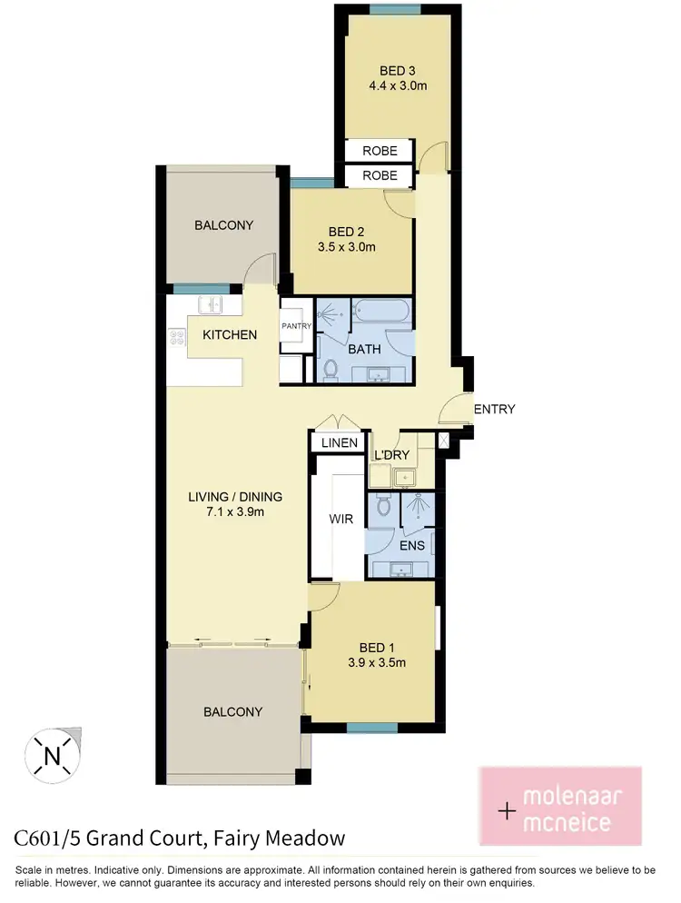 Floorplan of Homely apartment listing, C601/5 Grand Court, Fairy Meadow NSW 2519