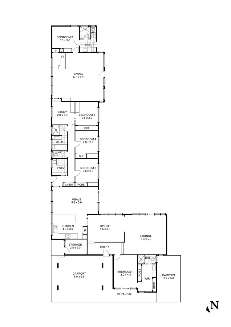Floorplan of Homely house listing, 5 Archer Street, Kangaroo Flat VIC 3555