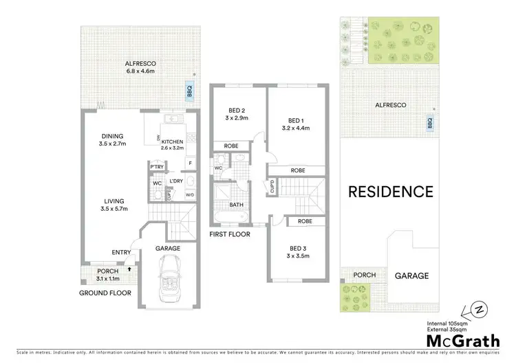 Floorplan of Homely townhouse listing, 1/57 Cedar Crescent, East Ballina NSW 2478