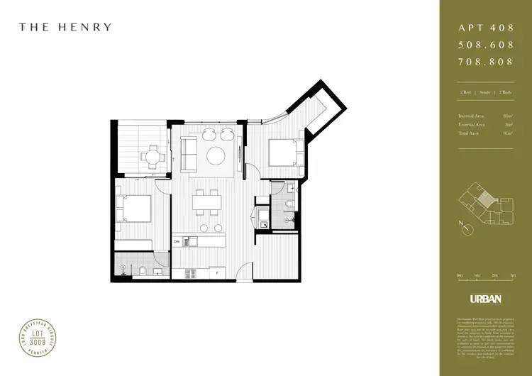 Floorplan of Homely apartment listing, 508/91 Lord Sheffield Circuit, Penrith NSW 2750