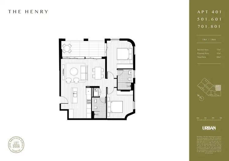 Floorplan of Homely apartment listing, 701/91 Lord Sheffield Circuit, Penrith NSW 2750