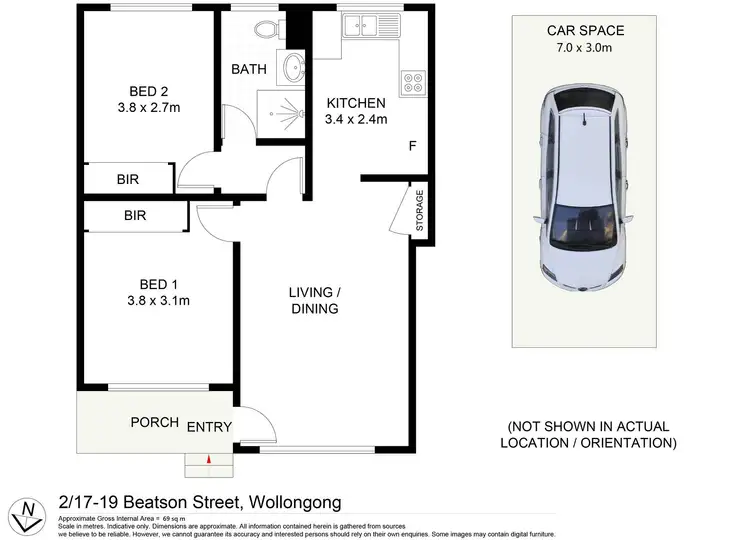 Floorplan of Homely unit listing, 2/17-19 Beatson Street, Wollongong NSW 2500